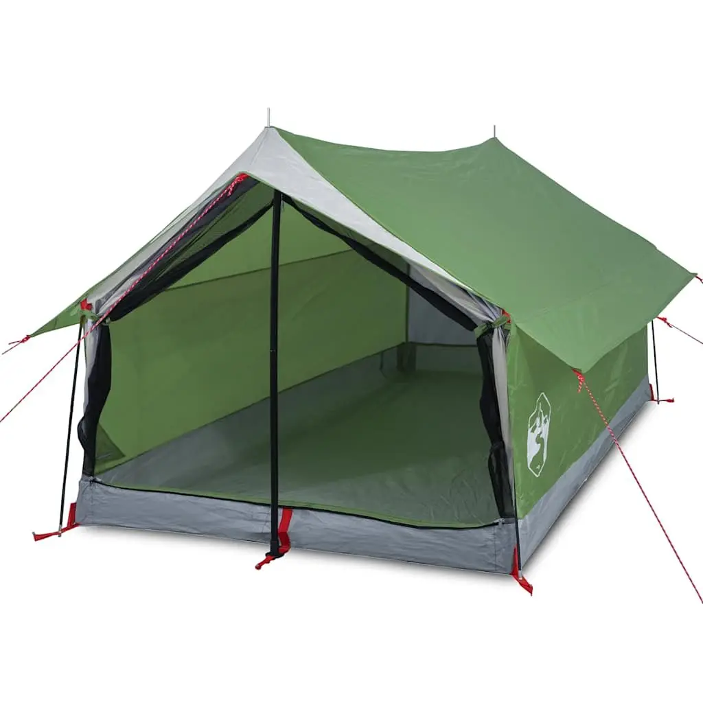 2 Person Tent Green Waterproof Mesh Ventilation Taped Seams for Camping