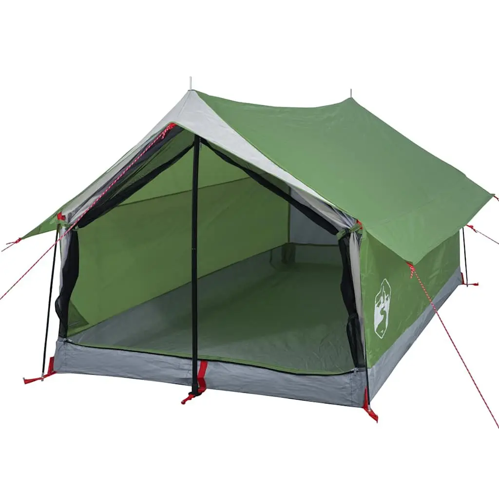 2 Person Tent Green Waterproof Mesh Ventilation Taped Seams for Camping
