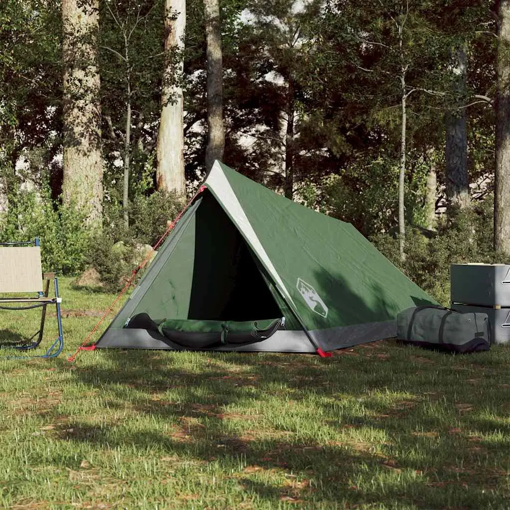 2-Person Camping Tent Green Waterproof Mosquito Protection