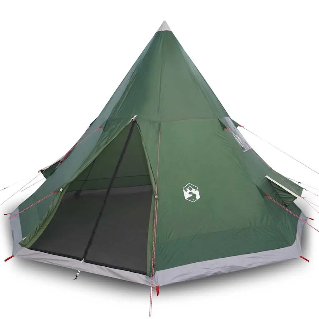 Camping Tent 4-Person Tipi Waterproof Outdoor Shelter Green