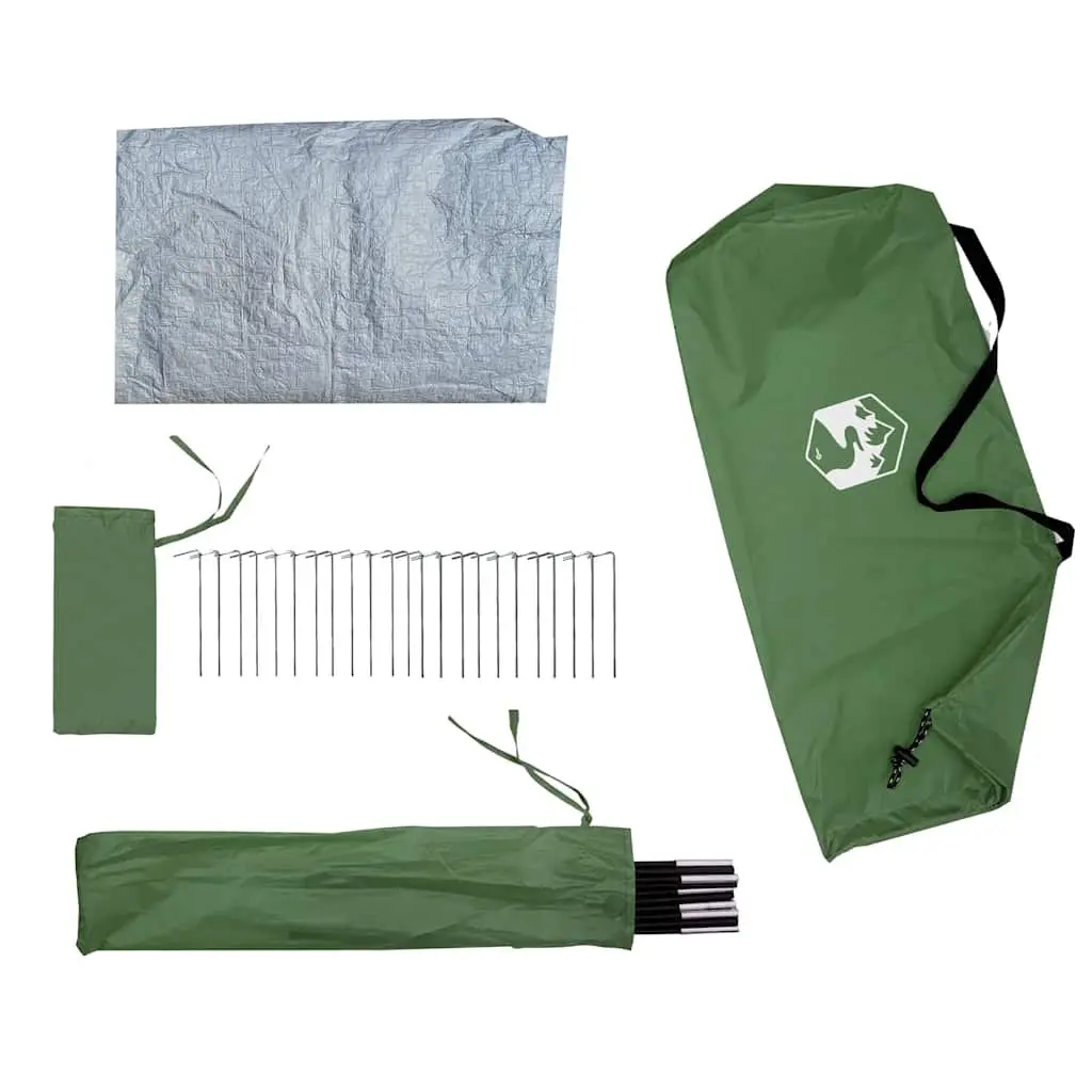 Camping Tent 4-Person Tipi Waterproof Outdoor Shelter Green