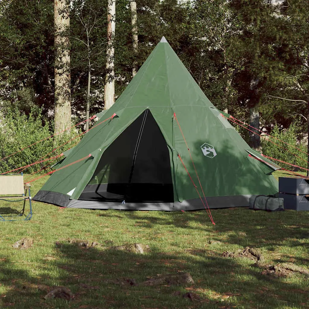 Camping Tent 4-Person Tipi Waterproof Outdoor Shelter Green