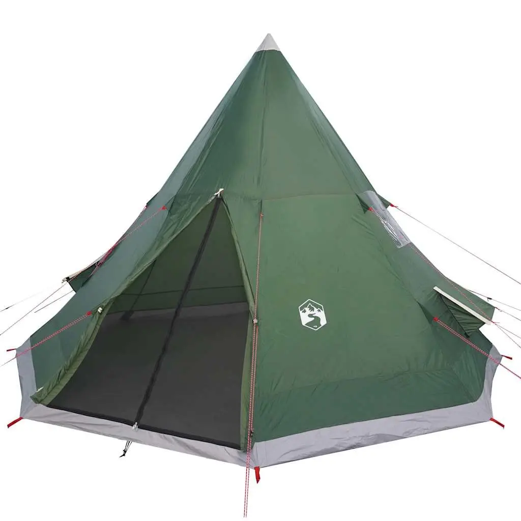 Camping Tent 4-Person Tipi Waterproof Outdoor Shelter Green