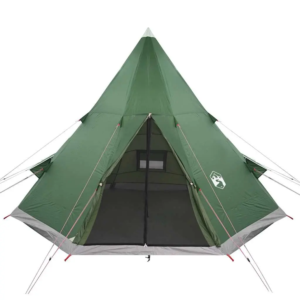 Camping Tent 4-Person Tipi Waterproof Outdoor Shelter Green