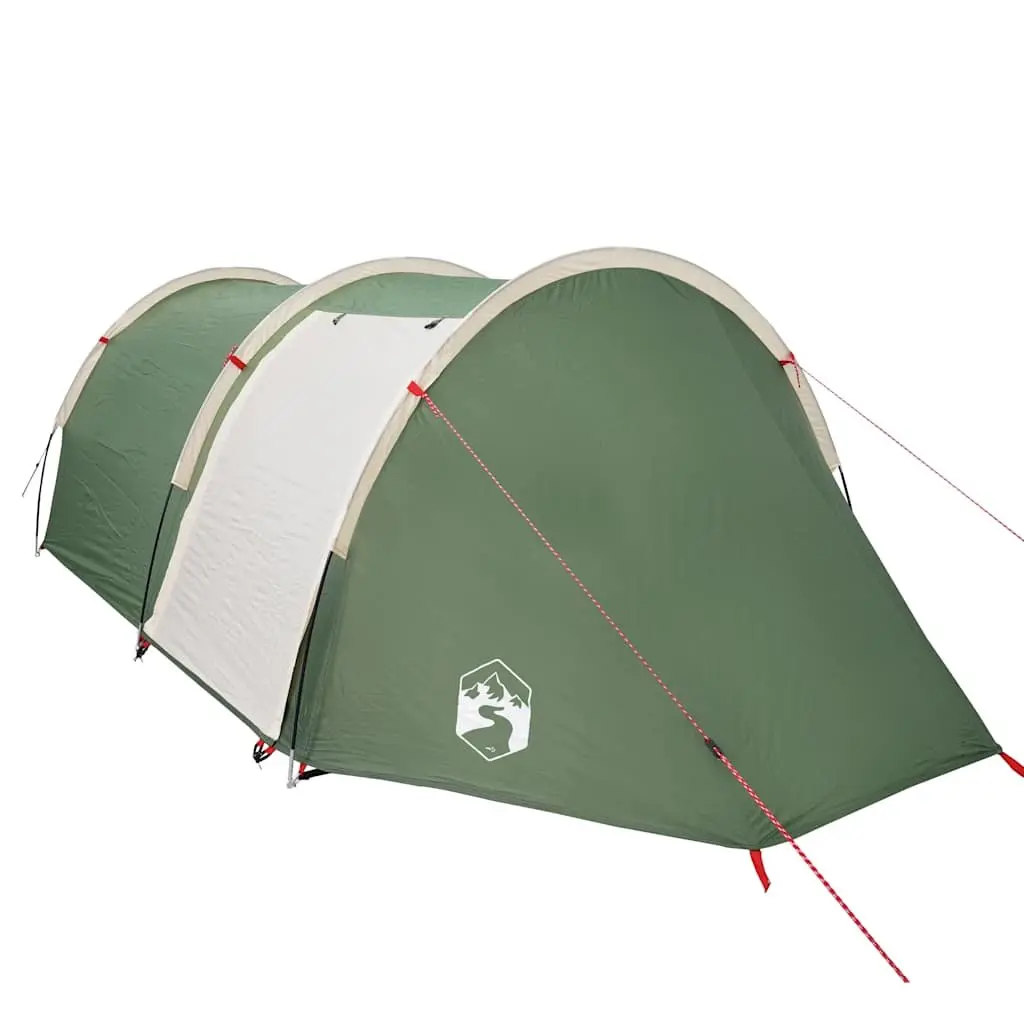 4-Person Tunnel Camping Tent for Outdoor Use Green Waterproof with Mosquito Net Fibreglass Poles