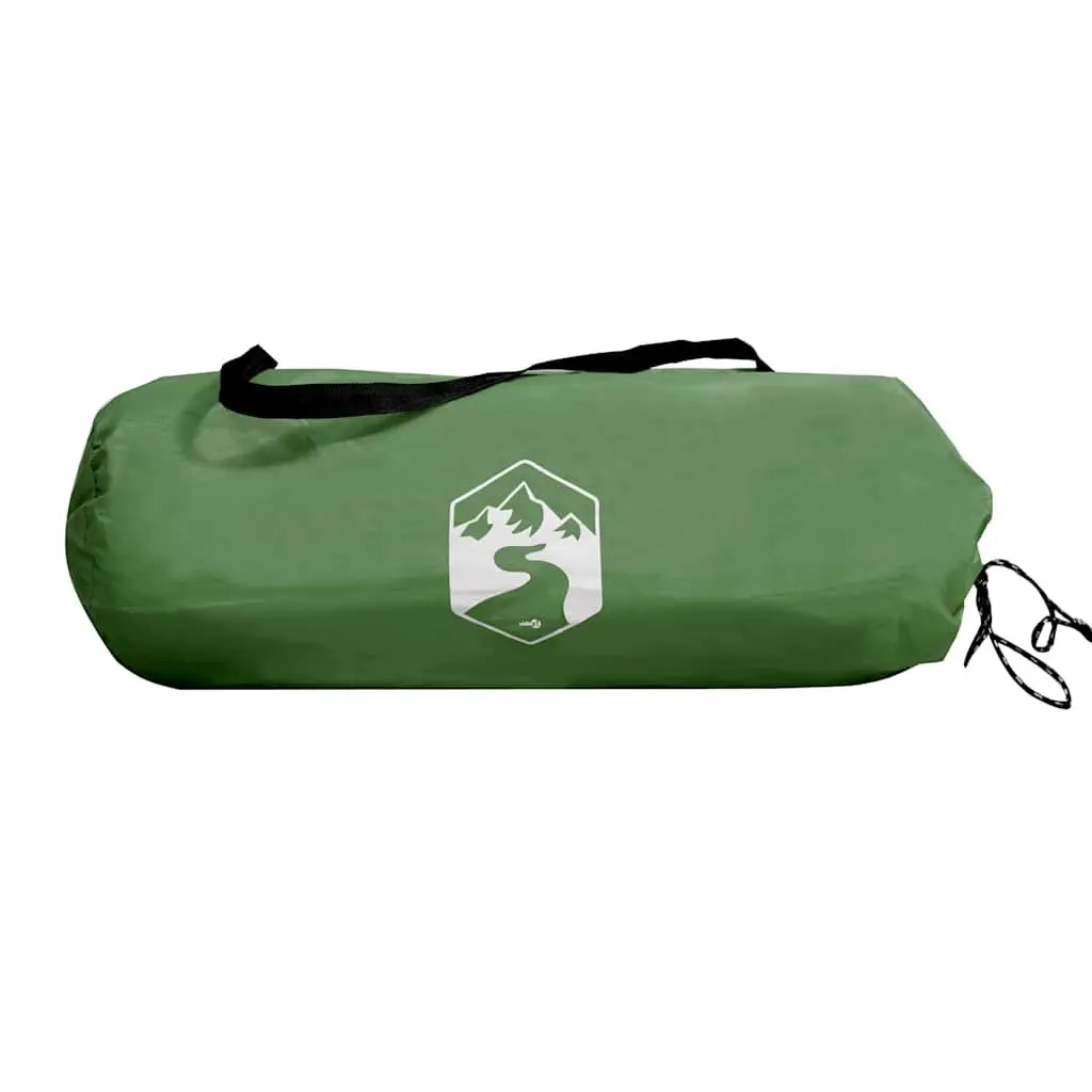 4-Person Tunnel Camping Tent for Outdoor Use Green Waterproof with Mosquito Net Fibreglass Poles