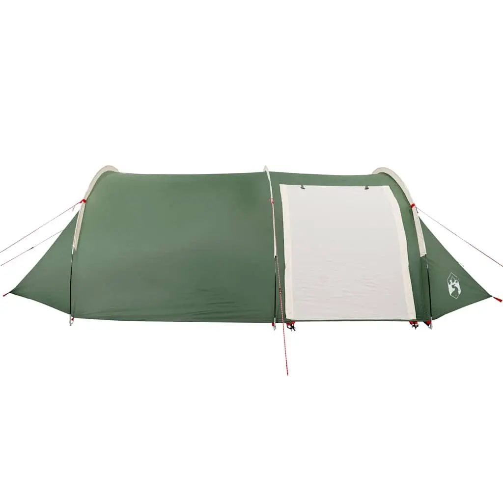 4-Person Tunnel Camping Tent for Outdoor Use Green Waterproof with Mosquito Net Fibreglass Poles