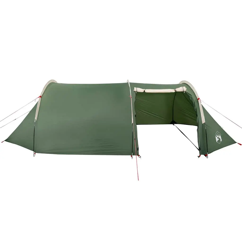 4-Person Tunnel Camping Tent for Outdoor Use Green Waterproof with Mosquito Net Fibreglass Poles