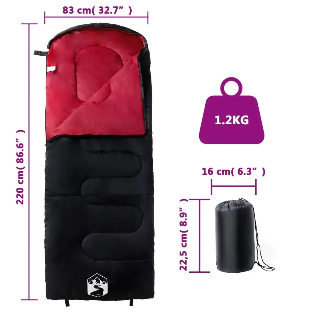 Sleeping Bag Adults Camping Hiking 3-4 Seasons Water-Resistant Red Outdoor