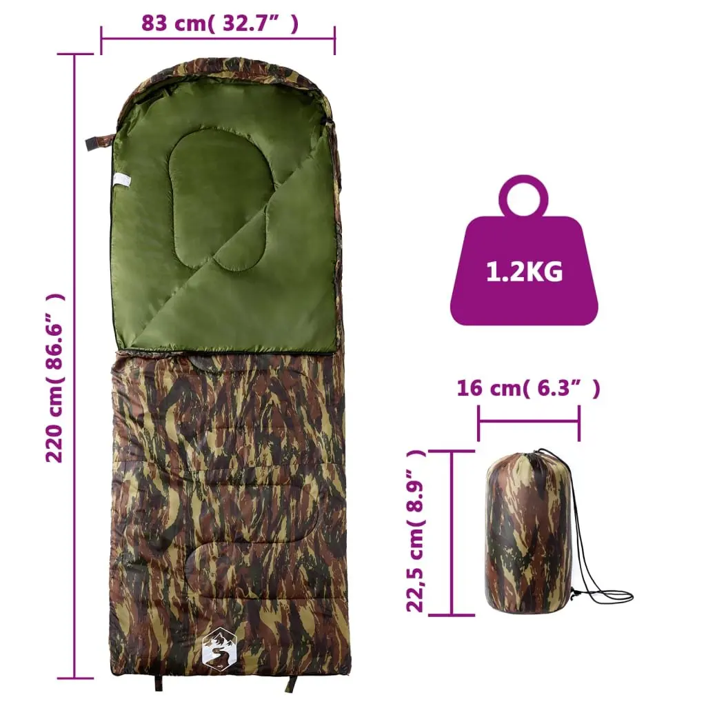 Sleeping Bag Adults Camping Hiking 3-4 Seasons Green Water-Resistant
