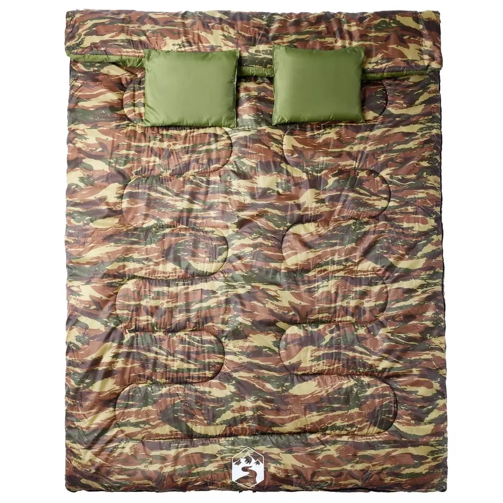 Double Sleeping Bag with Pillows Adults Camping Hiking 3-4 Seasons
