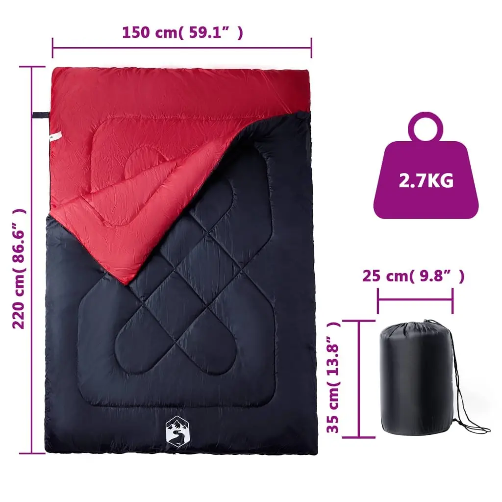 Double Sleeping Bag with Two Pillows