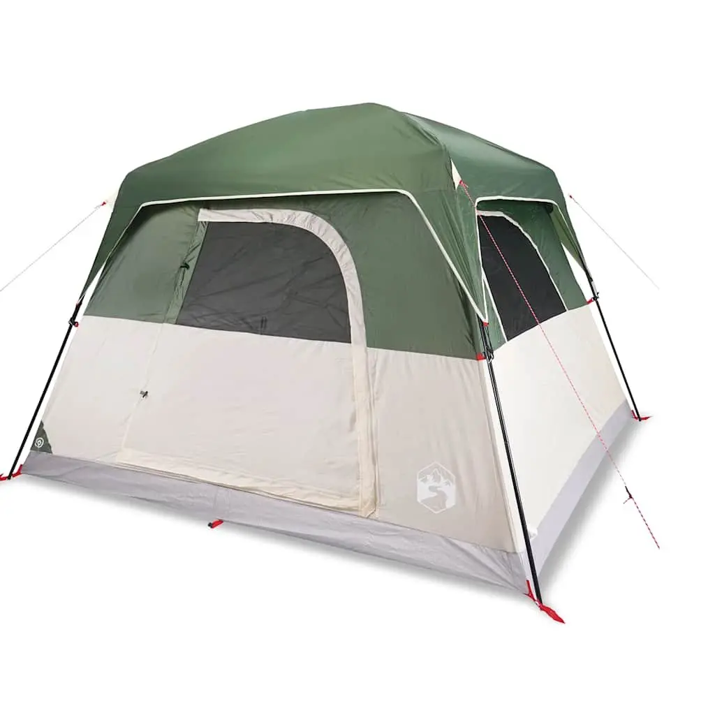 4 Person Portable Waterproof Camping Tent Green with Mesh Ventilation