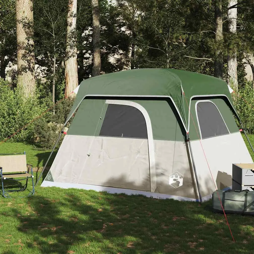 4 Person Portable Waterproof Camping Tent Green with Mesh Ventilation