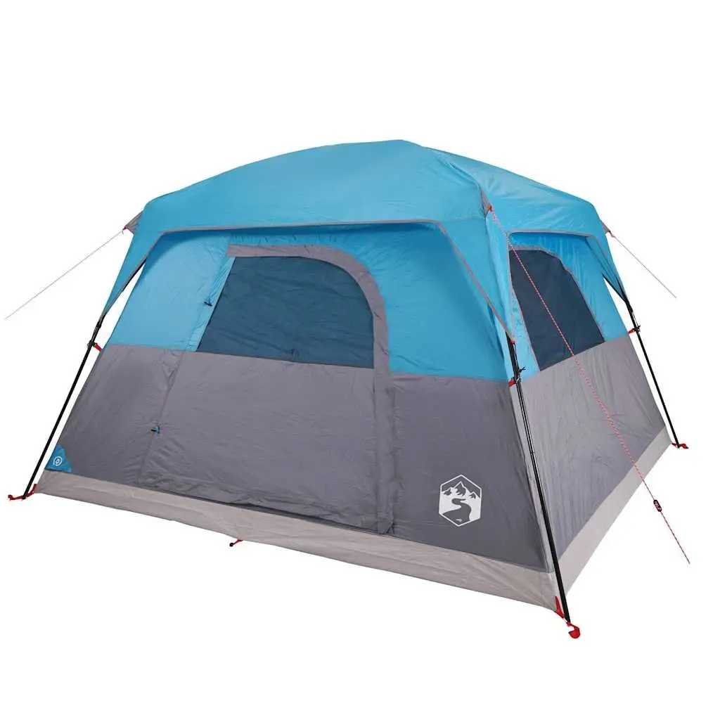 Camping Tent 4-Person Outdoor Waterproof Blue Adventure Shelter