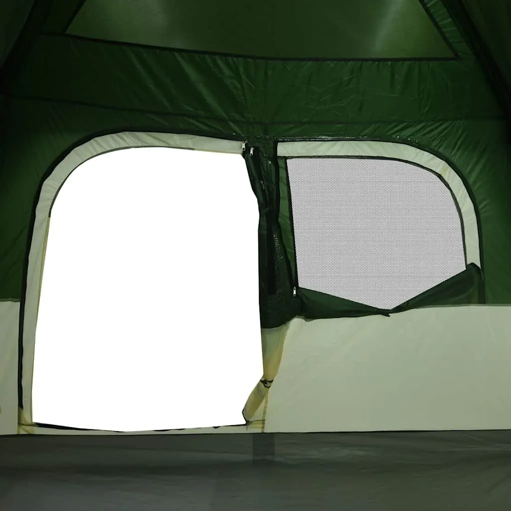 Camping Tent for Family Use 6 Person Green Waterproof Cabin with Detachable Rainfly