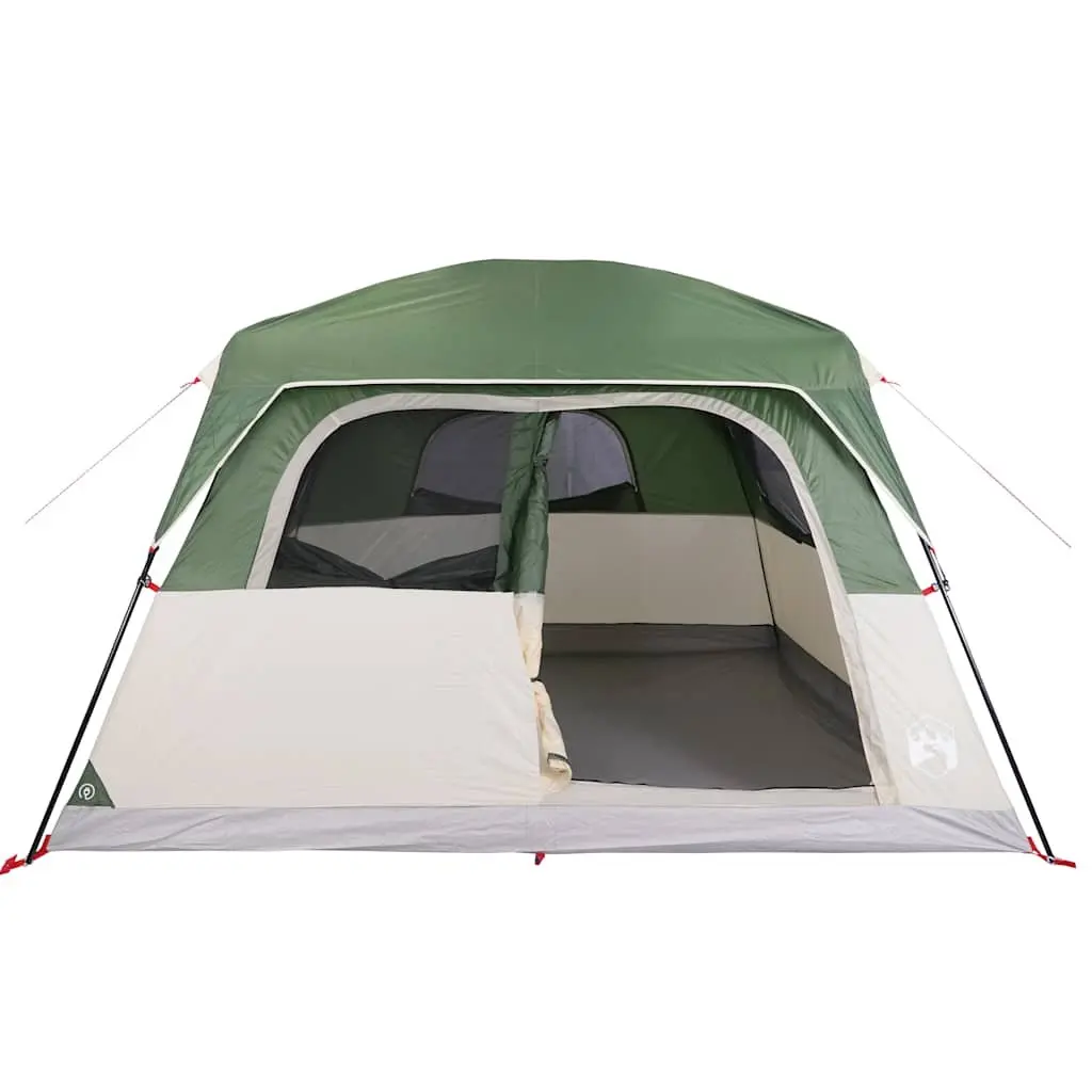 Camping Tent for Family Use 6 Person Green Waterproof Cabin with Detachable Rainfly