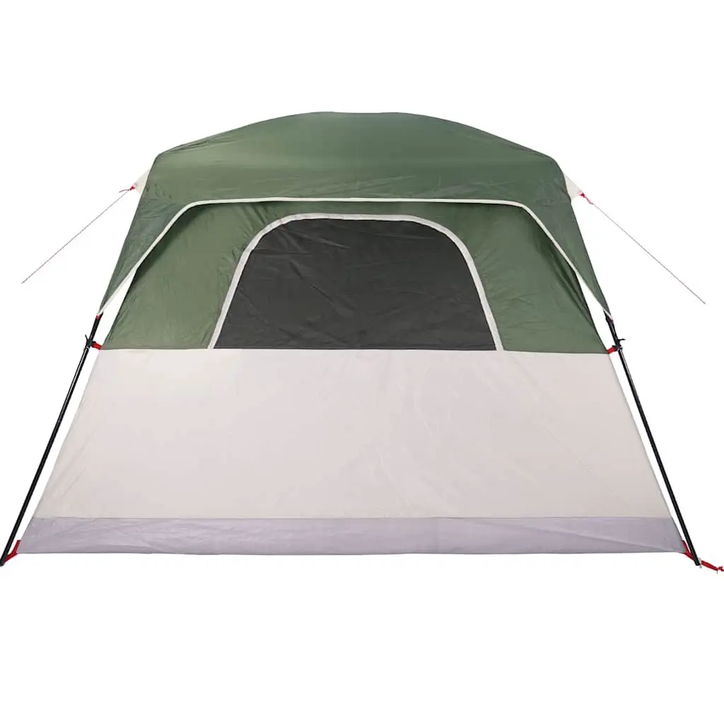 Camping Tent for Family Use 6 Person Green Waterproof Cabin with Detachable Rainfly
