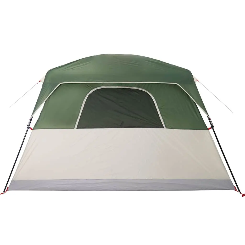 Camping Tent for Family Use 6 Person Green Waterproof Cabin with Detachable Rainfly