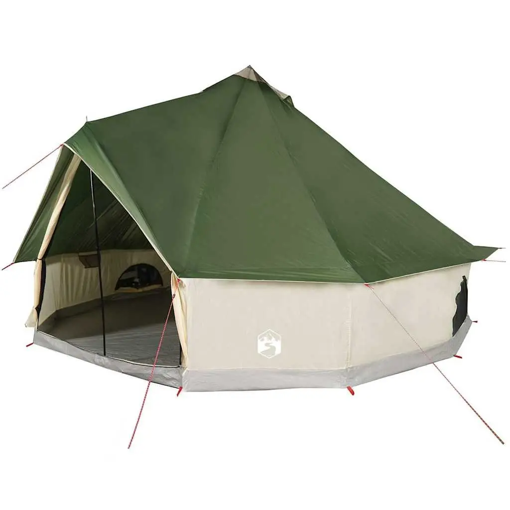 6 Person Green Tipi Camping Tent Portable Outdoor Waterproof Shelter