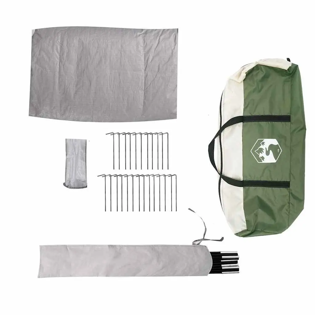 6 Person Green Tipi Camping Tent Portable Outdoor Waterproof Shelter