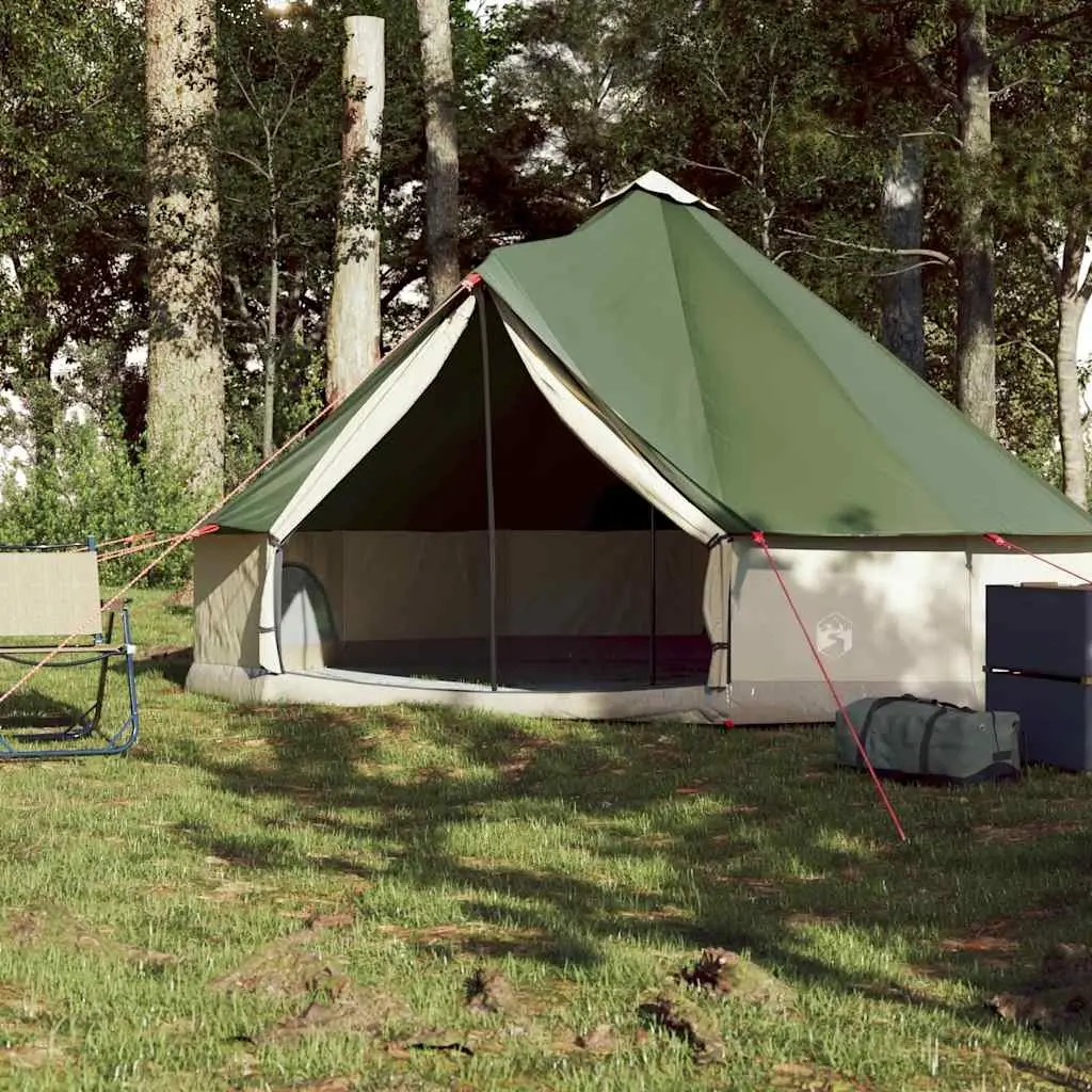 6 Person Green Tipi Camping Tent Portable Outdoor Waterproof Shelter