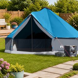 8-Person Blue Camping Tent Specifications and Features
