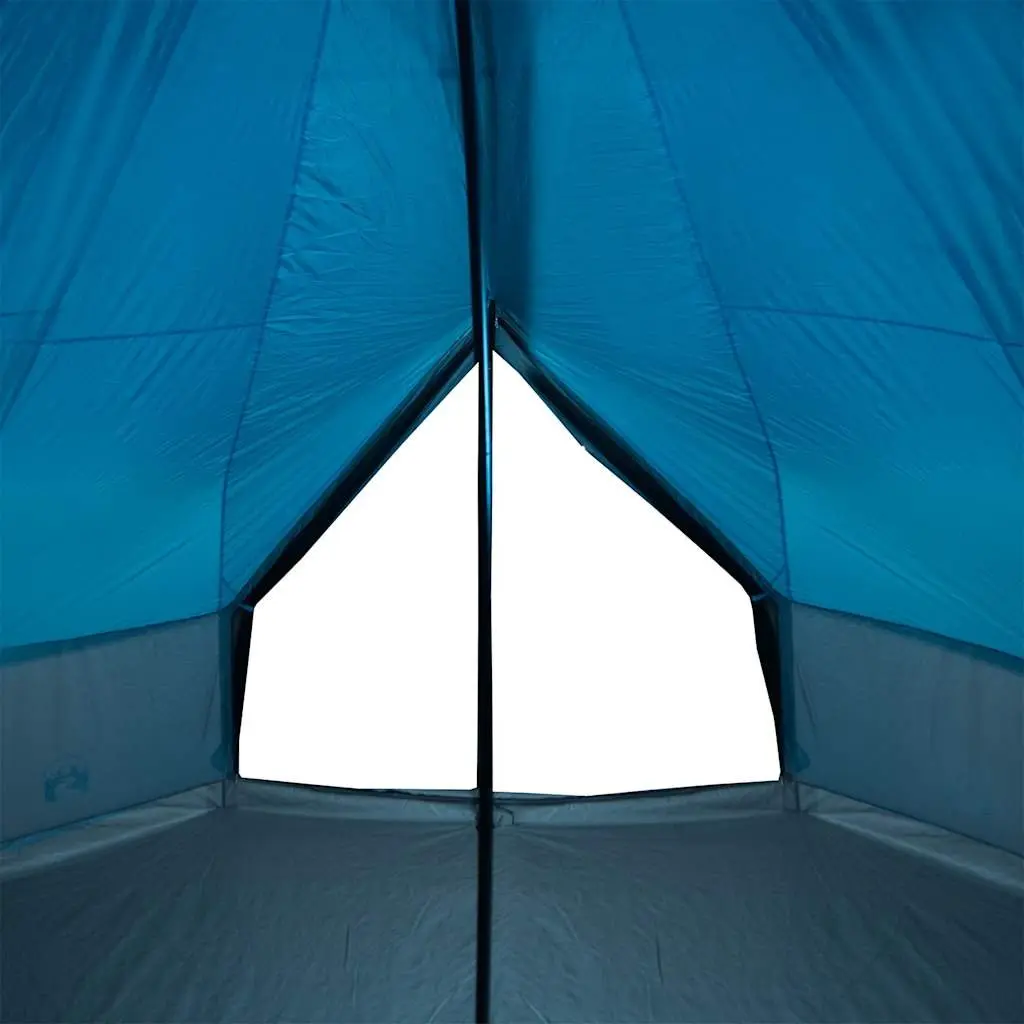Family Camping Tent 8-Person Tipi Blue Waterproof Weather-Resistant Outdoor