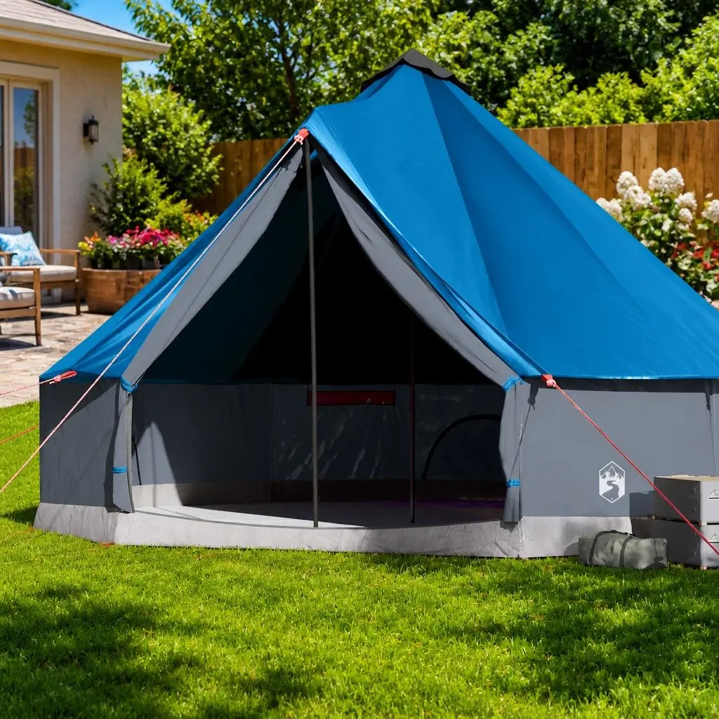 Camping Tent for Family Use 10 Person Tipi Blue Waterproof Outdoor Adventure