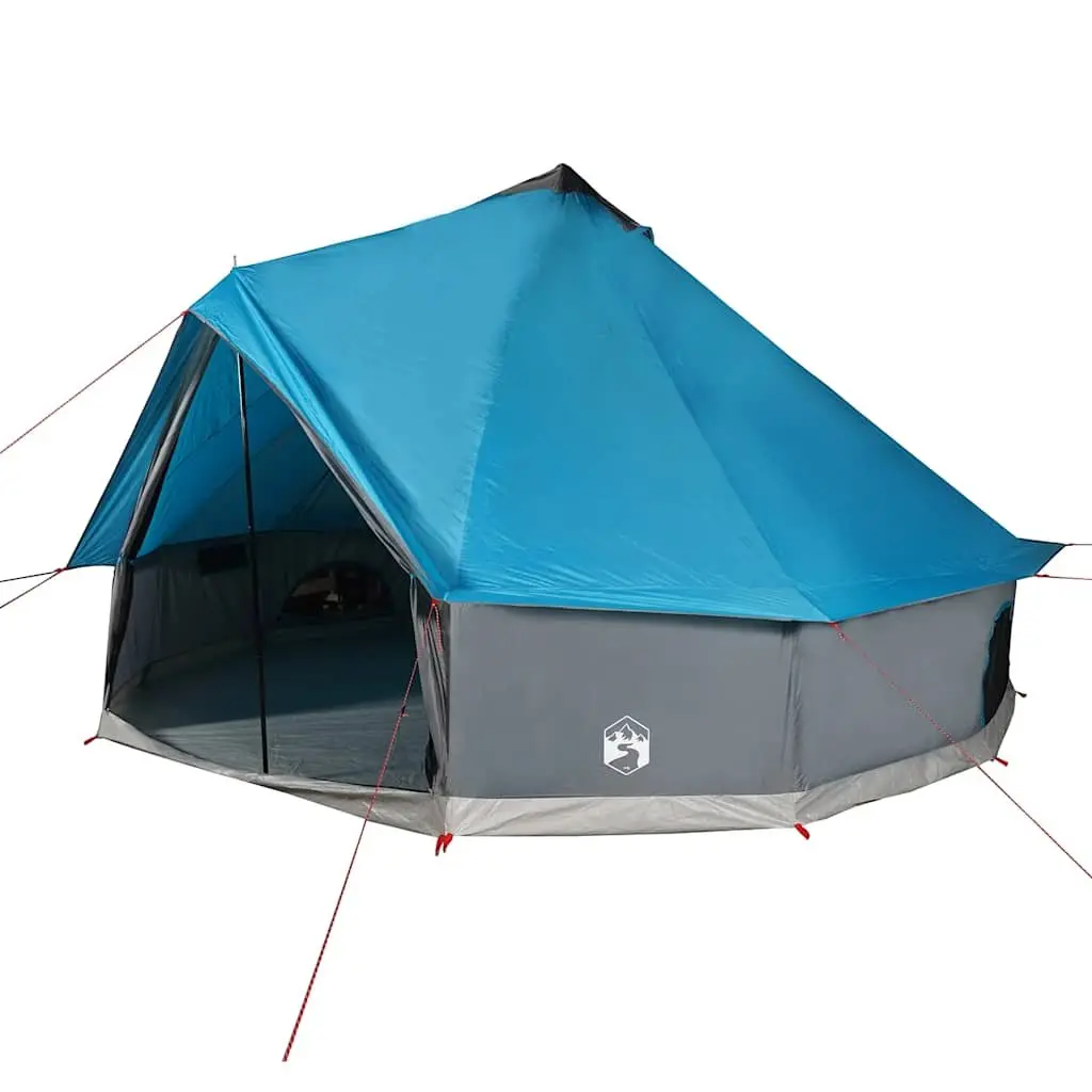 Camping Tent for Family Use 10 Person Tipi Blue Waterproof Outdoor Adventure