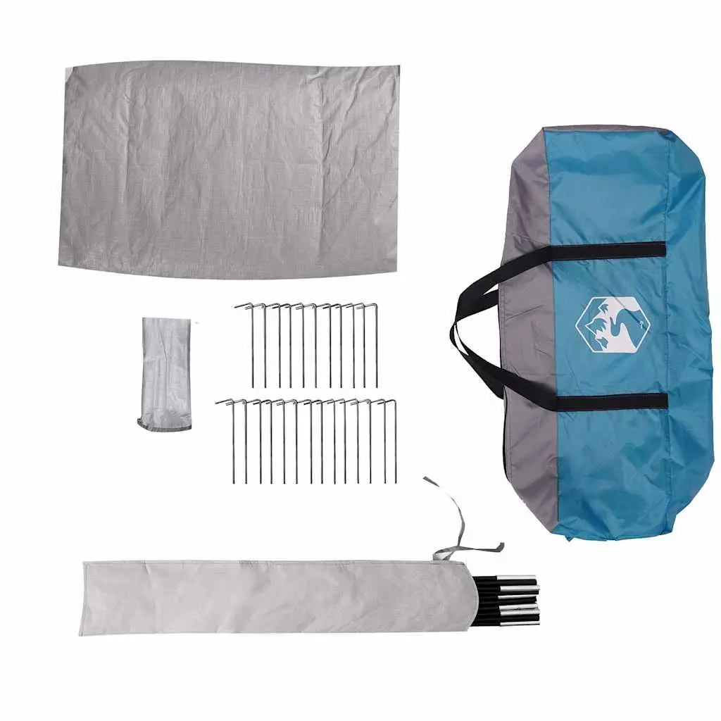 Camping Tent for Family Use 10 Person Tipi Blue Waterproof Outdoor Adventure