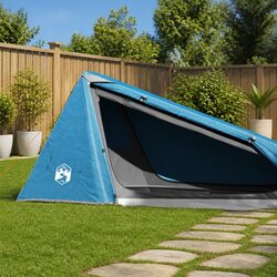 Camping Tent 1-Person Tunnel Waterproof Blue Outdoor Hiking Adventure Shelter