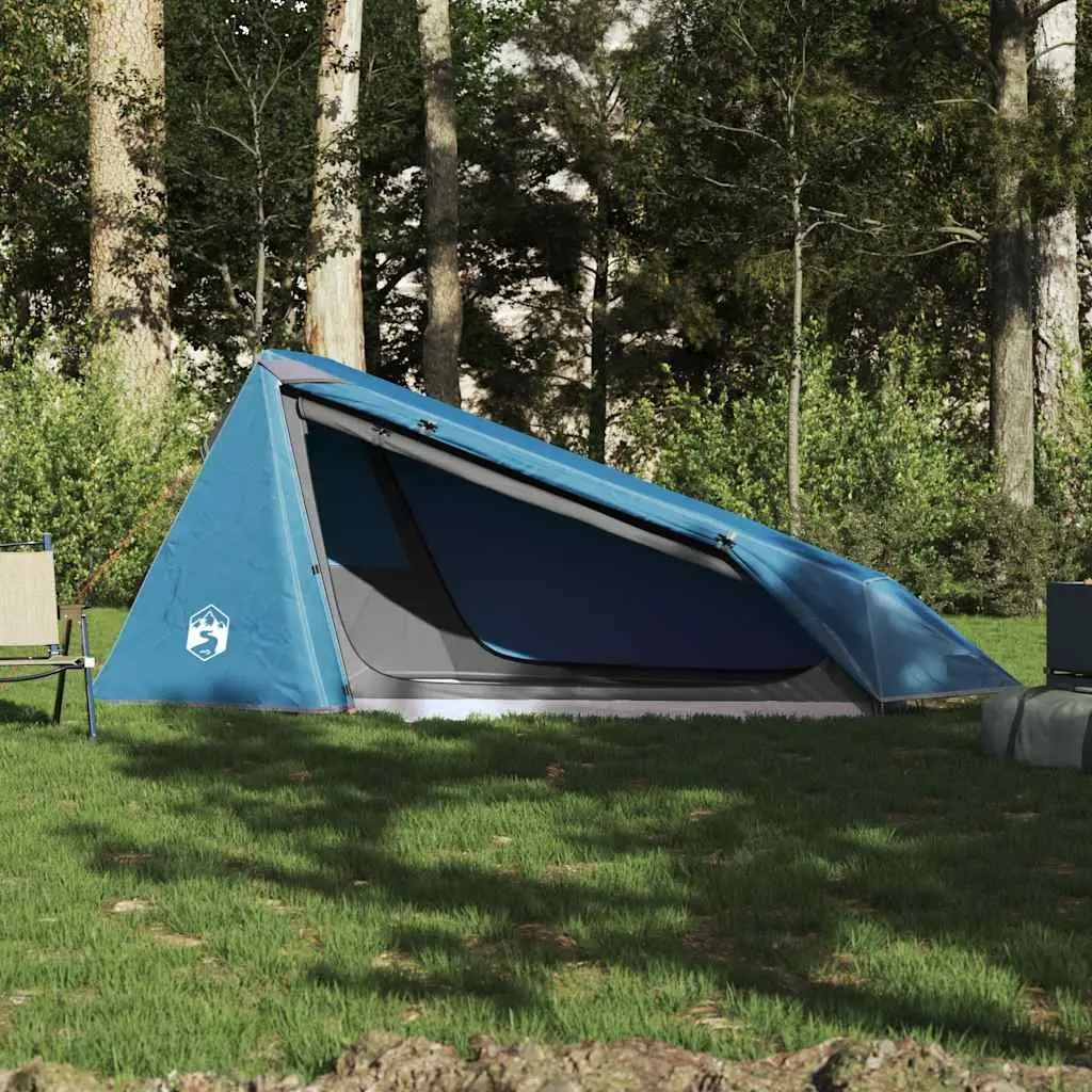 Camping Tent 1-Person Tunnel Waterproof Blue Outdoor Hiking