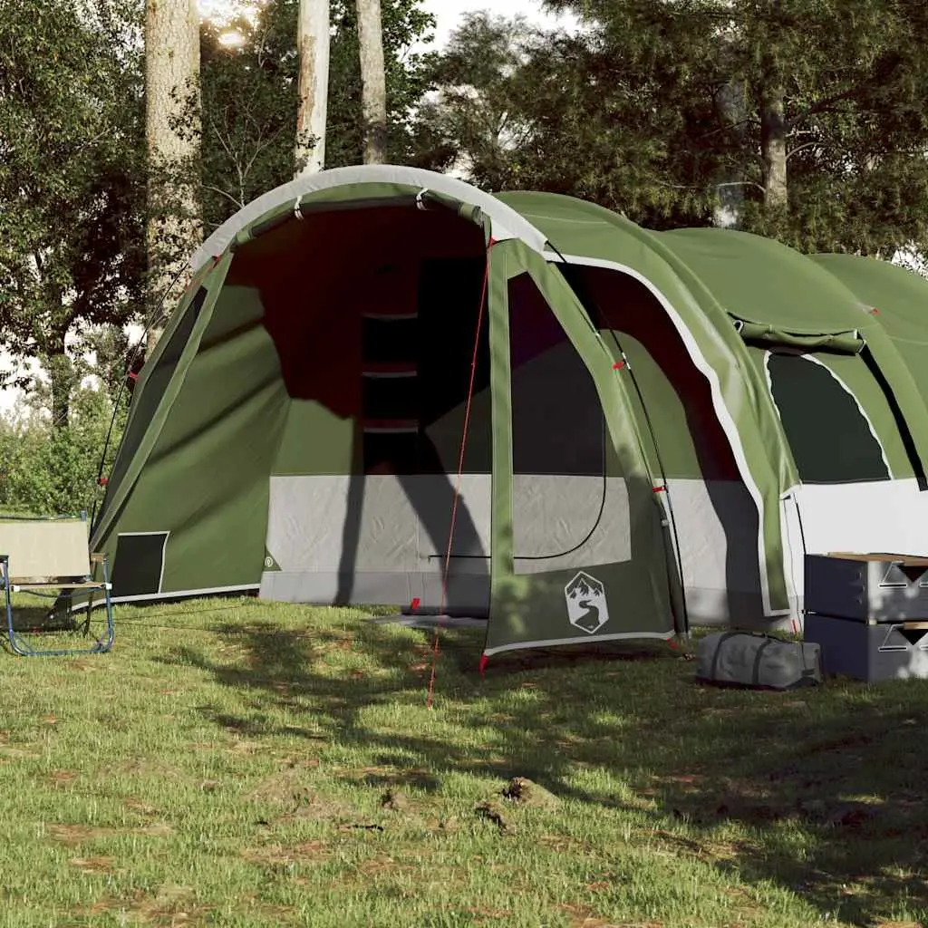 Family Tunnel Tent 8-Person Green Waterproof Camping Shelter