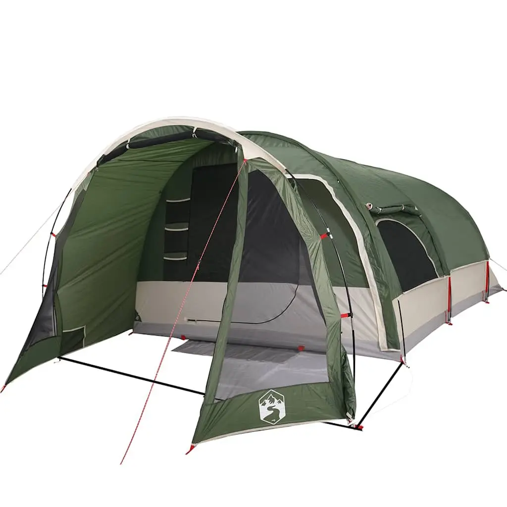 Family Tunnel Tent 8-Person Green Waterproof Camping Shelter