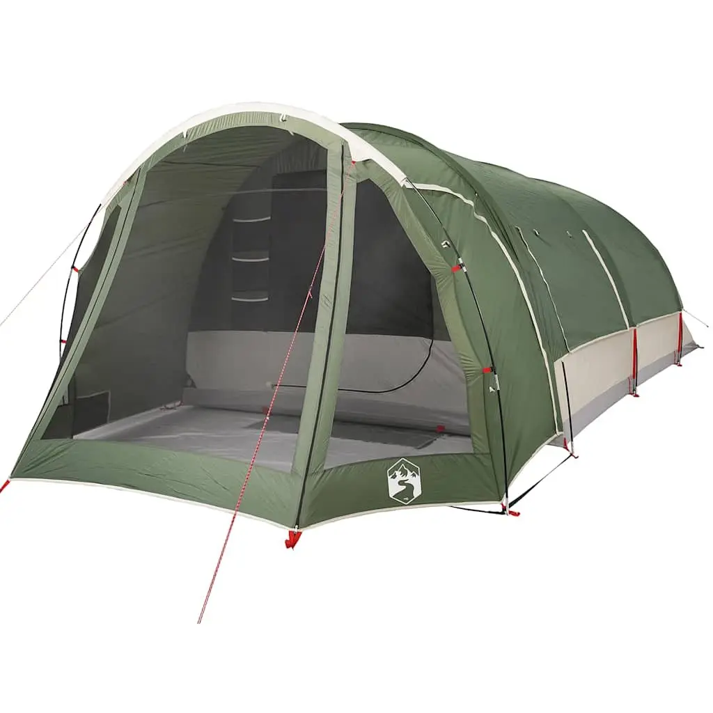 Family Tunnel Tent 8-Person Green Waterproof Camping Shelter