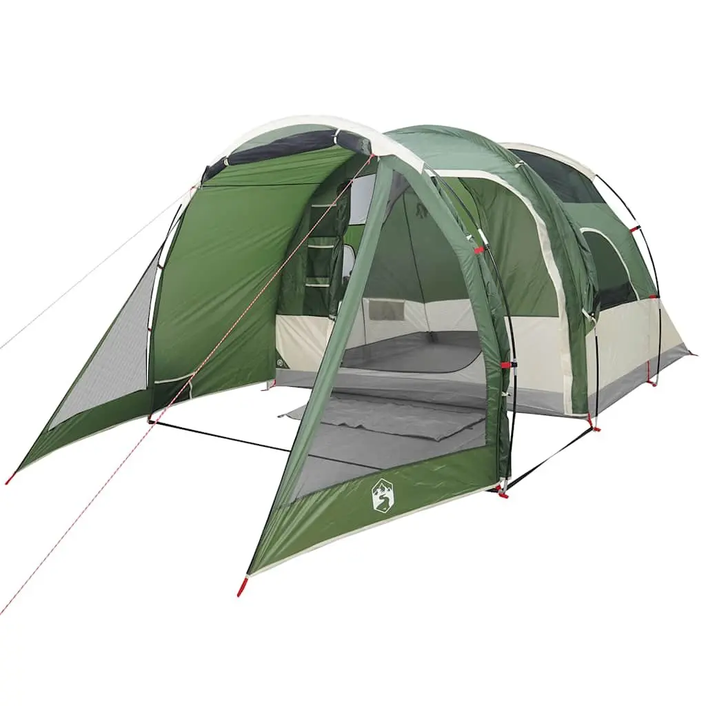4-Person Tunnel Camping Tent Green Waterproof Easy Setup Fibreglass Poles