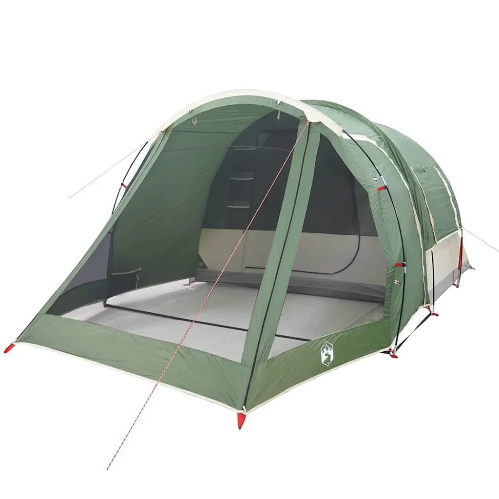 4-Person Tunnel Camping Tent Green Waterproof Easy Setup Fibreglass Poles