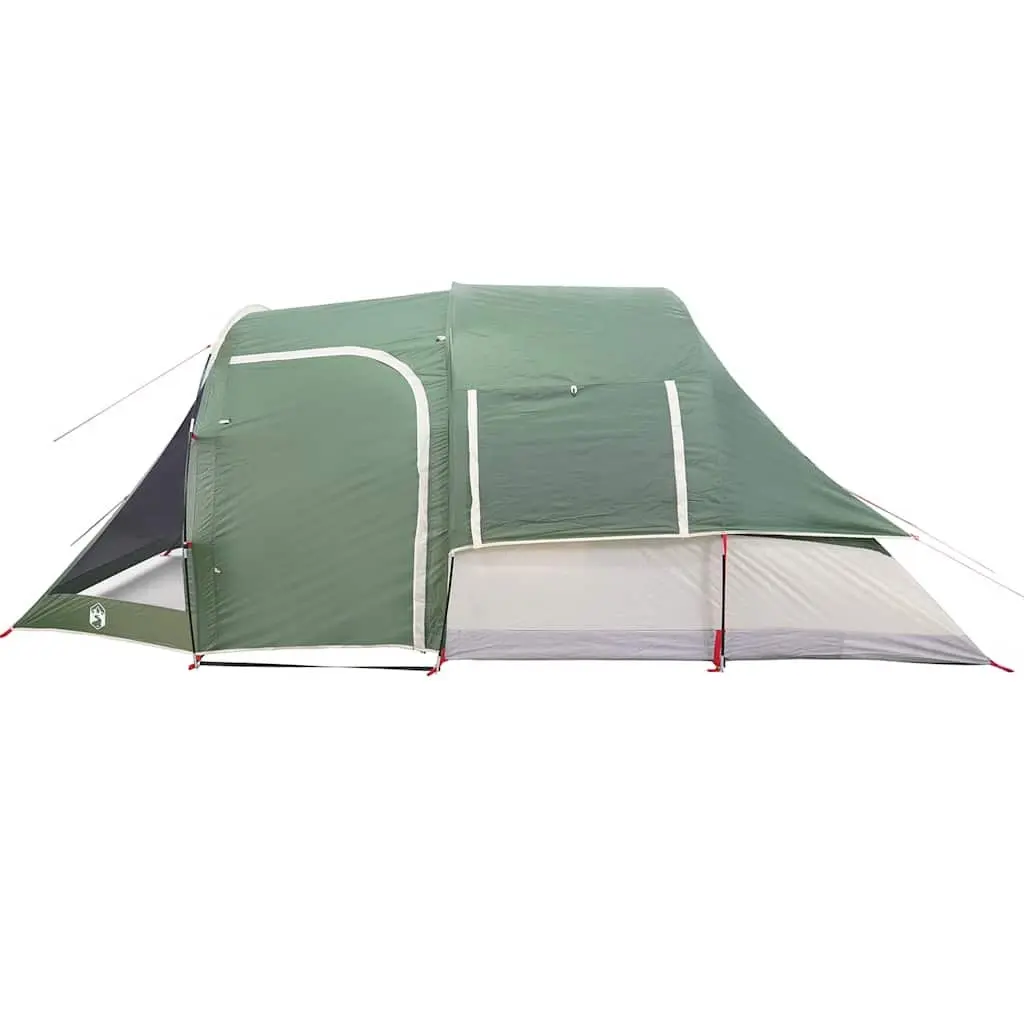 4-Person Tunnel Camping Tent Green Waterproof Easy Setup Fibreglass Poles
