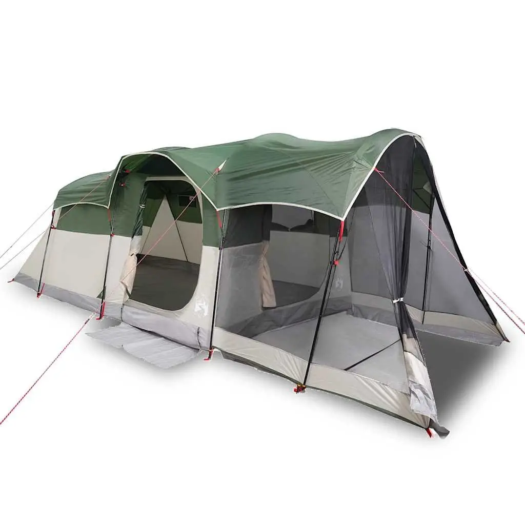 Family Tunnel Tent 8-Person Green Waterproof Camping Outdoor Hiking Shelter