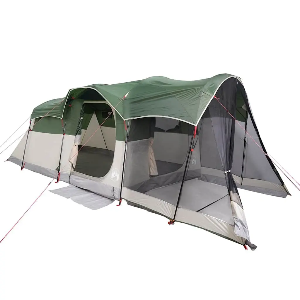 Family Tunnel Tent 8-Person Green Waterproof Camping Outdoor Hiking Shelter