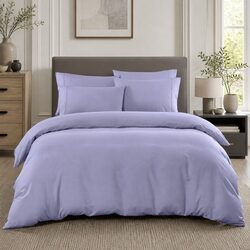 King Bamboo Cooling Quilt Cover Set 2000TC with Pillowcases Lilac Grey