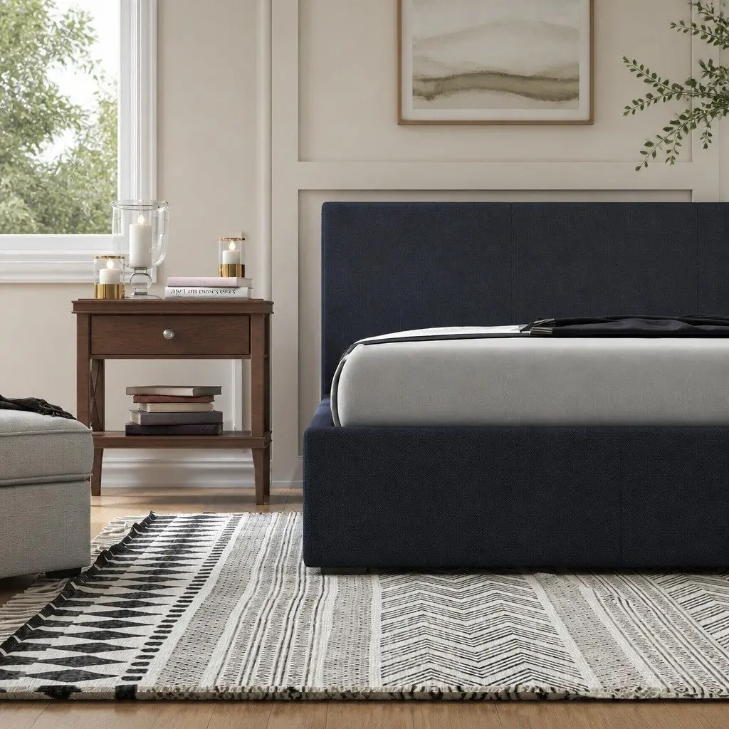 Gas Lift Bed Frame with Headboard King Single Storage Platform Modern Bedroom