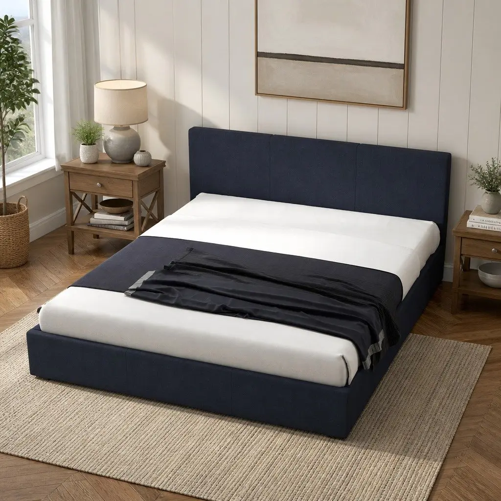 Gas Lift Bed Frame with Headboard King Single Storage Platform Modern Bedroom