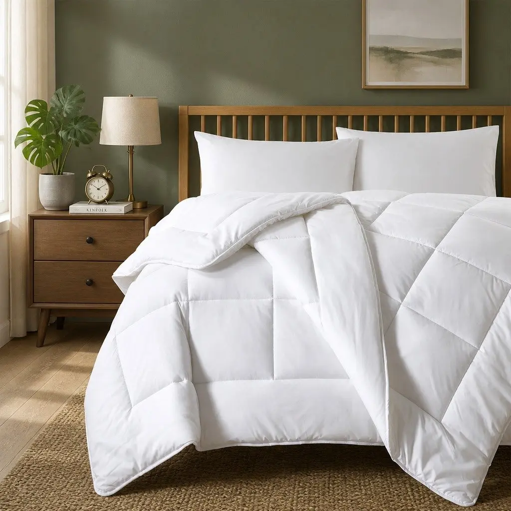 Double Quilt 260GSM Eco-Silk Touch Lightweight Breathable Bedding Comforter