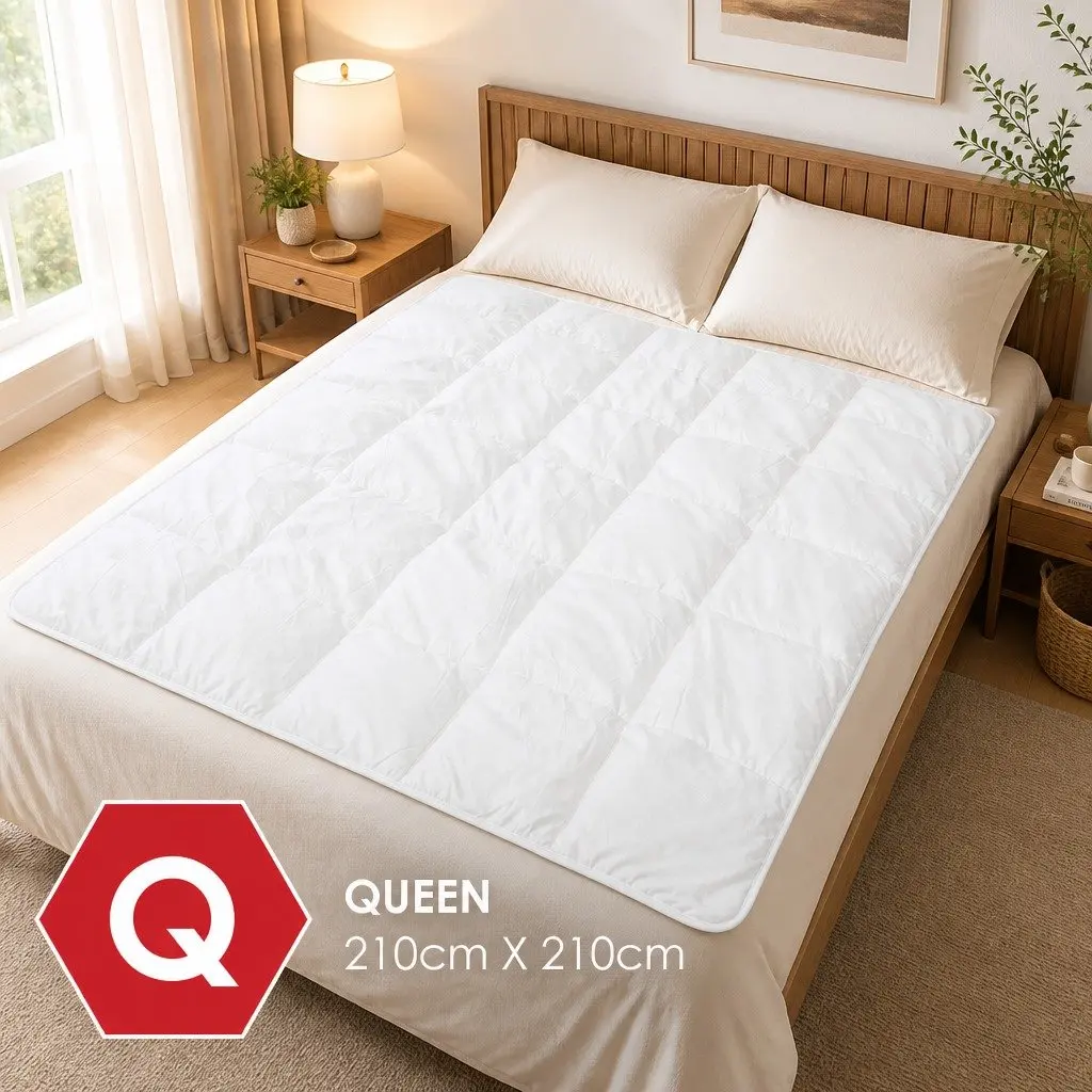 Queen Quilt for Bedroom 210x210cm Lightweight Eco-Silk Microfibre 260GSM Soft Breathable