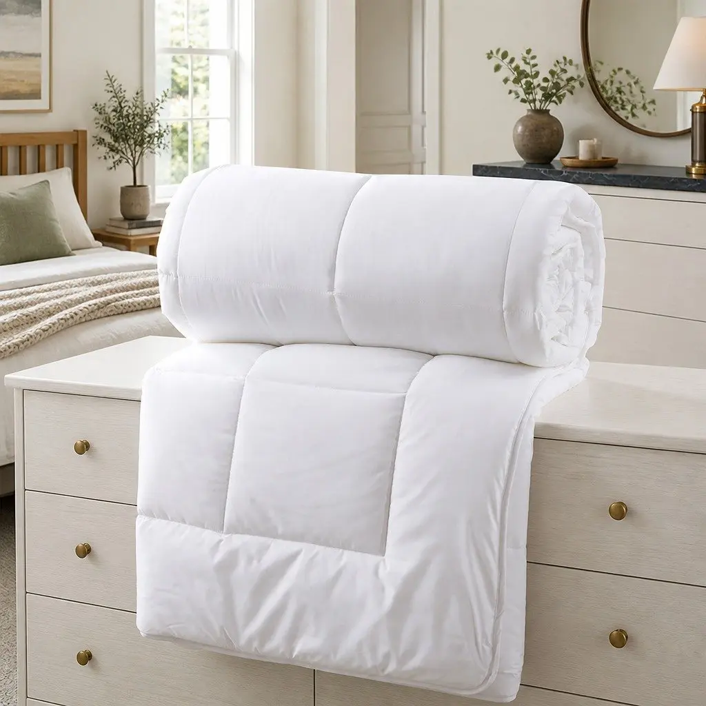 Queen Quilt for Bedroom 210x210cm Lightweight Eco-Silk Microfibre 260GSM Soft Breathable