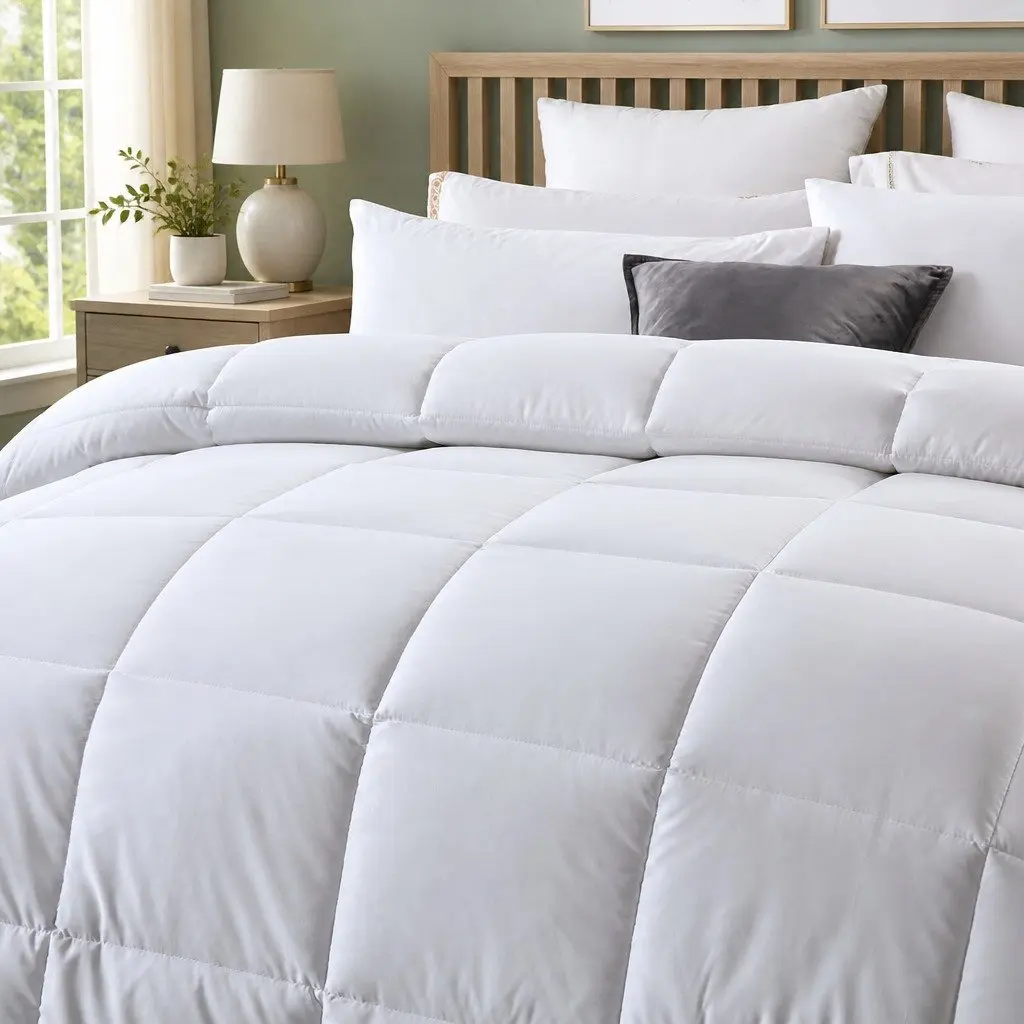 Queen Quilt for Bedroom 210x210cm Lightweight Eco-Silk Microfibre 260GSM Soft Breathable