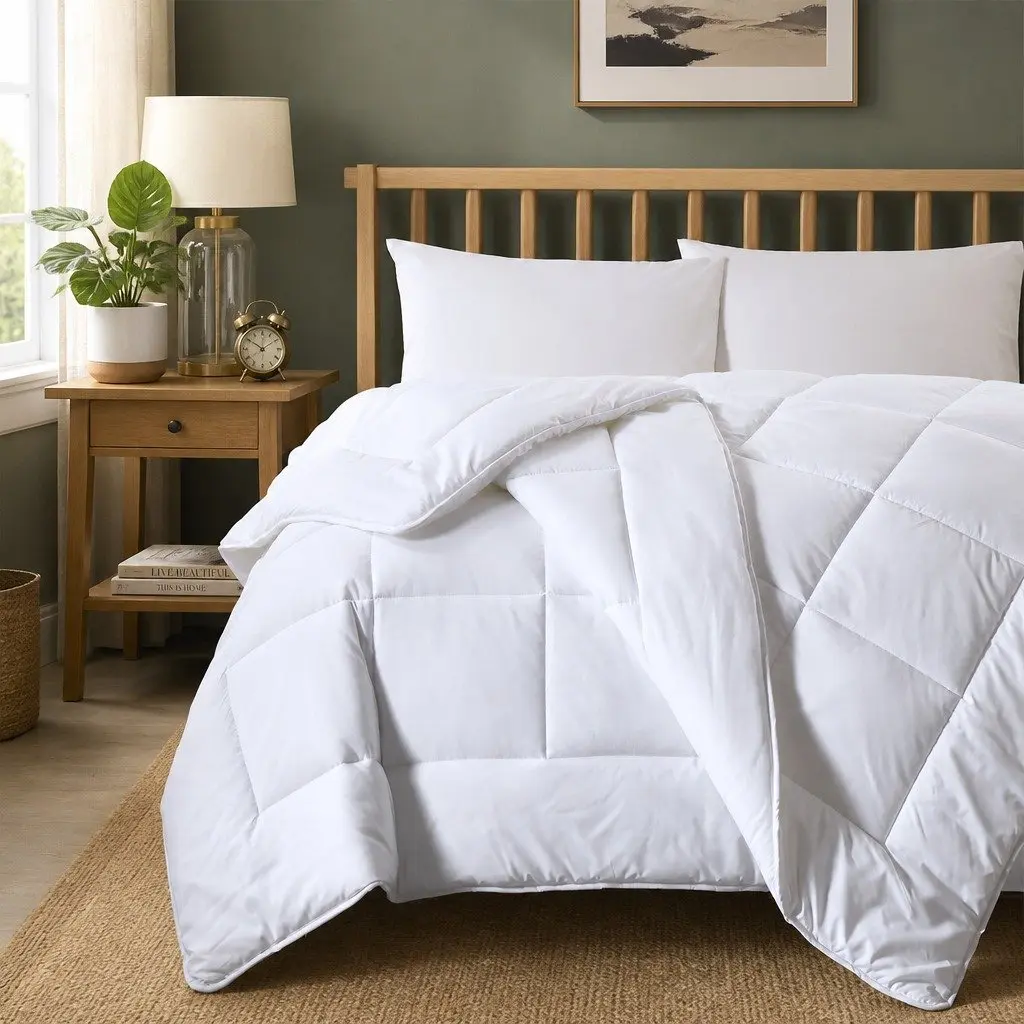 Queen Quilt for Bedroom 210x210cm Lightweight Eco-Silk Microfibre 260GSM Soft Breathable