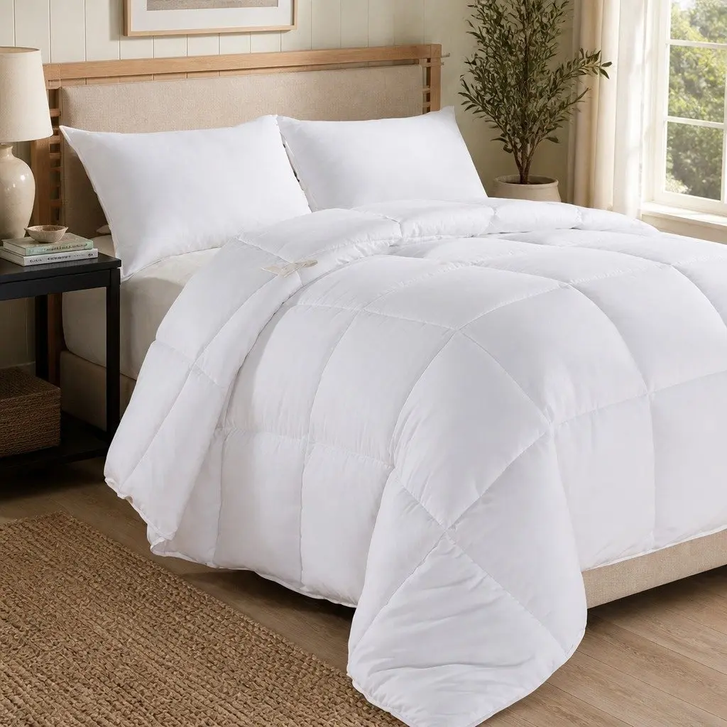 Duck Feather Down Quilt King Single 500GSM Ultra Soft Cotton Cover Baffle Box